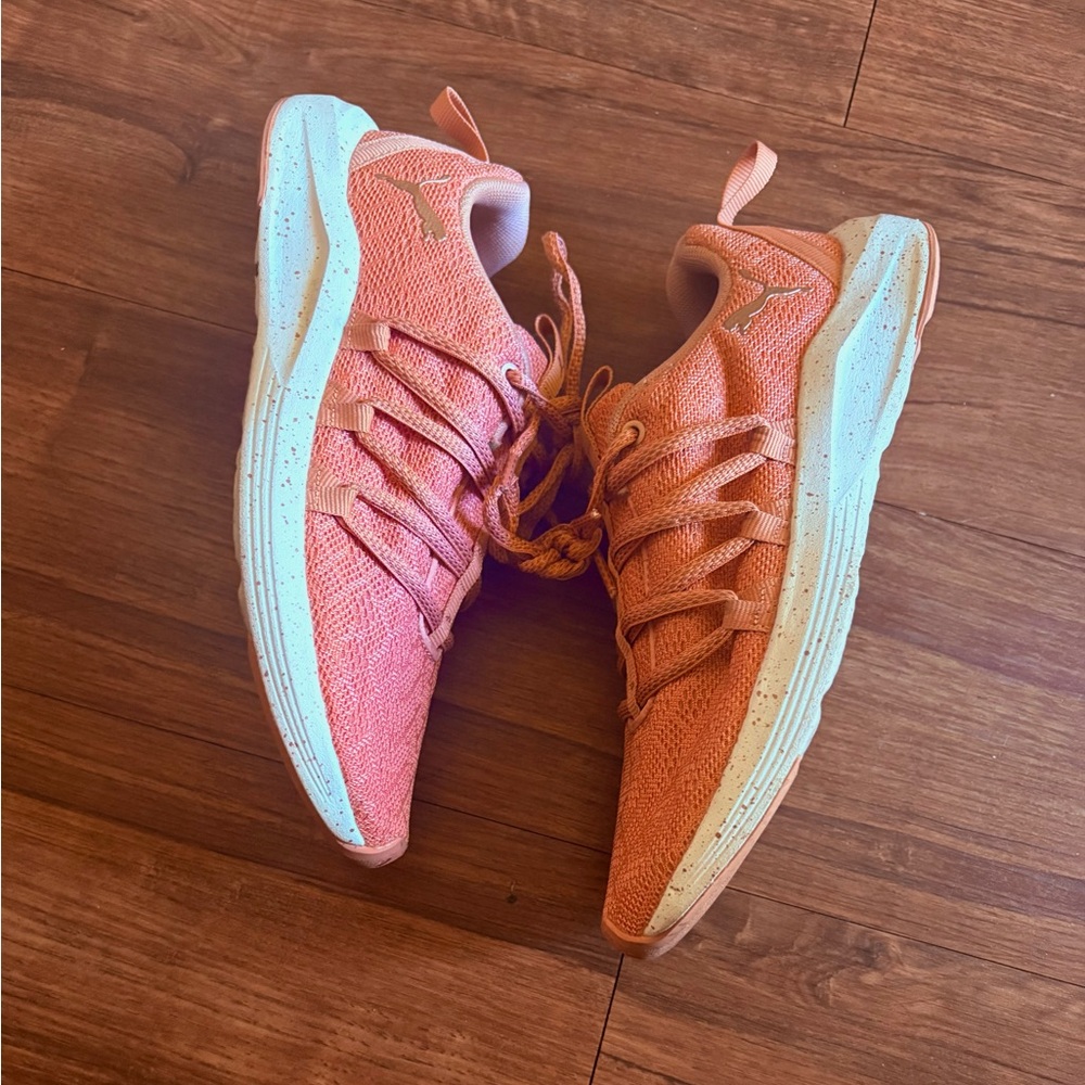 Peach and White Puma Athletic Sneakers 6.5 US Women’s